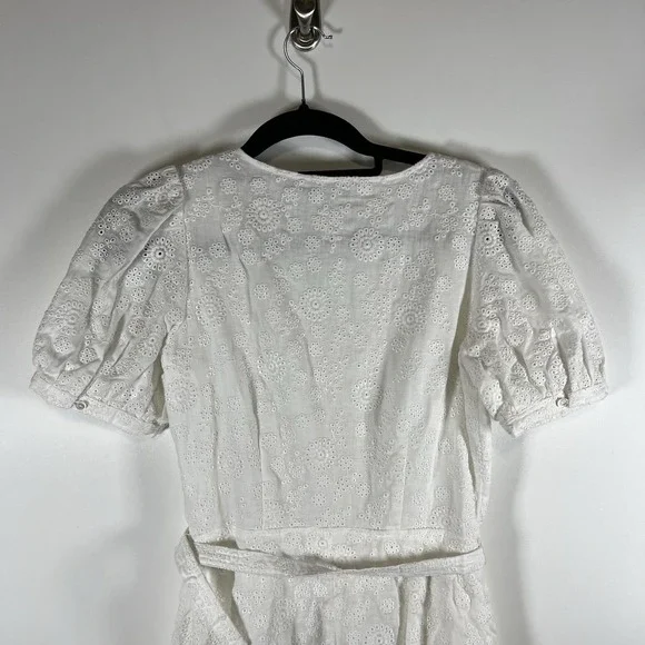 Polo Ralph Lauren Ruffled Linen Eyelet Lace Midi Dress Button Up Belted Size 4 Polo Ralph Lauren Ruffled Linen Eyelet Lace Midi Dress Button Up Belted Size 4